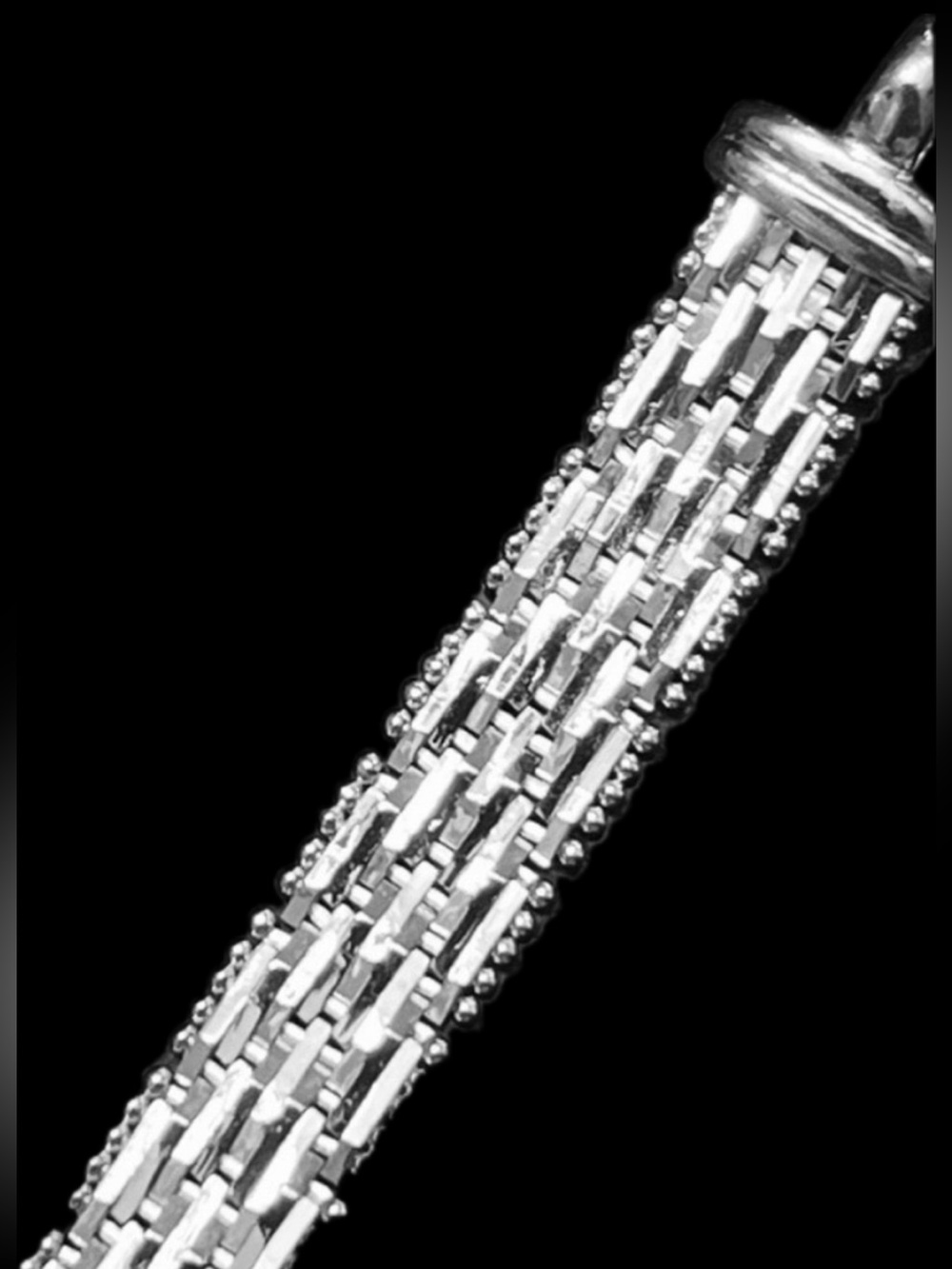sterling Silver diamond cut Riccio link bracelet statement ladies vintage QVC